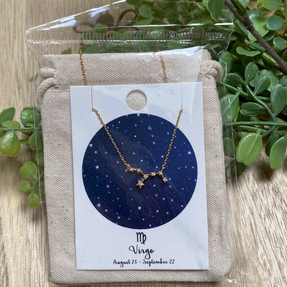 Virgo Constellation Necklace & Gift Pouch 💗 Gold - Picture 6 of 9